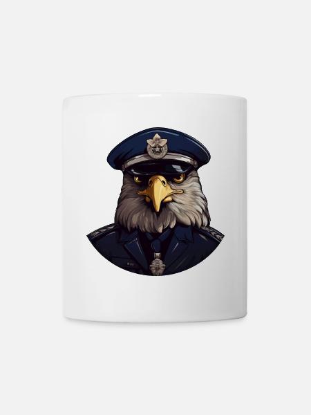Eulen Polizist - Tasse - Weiß