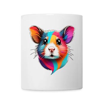 visage de hamster coloré - Mug blanc - blanc - Devant