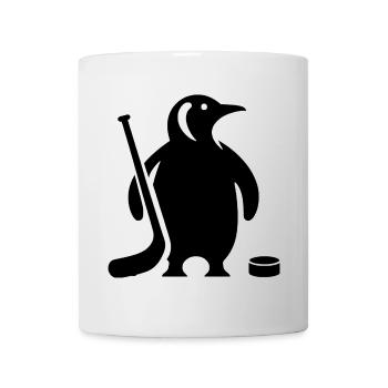 Minimalistische Pinguin Eishockey Silhouette - Tasse - Weiß - Vorne