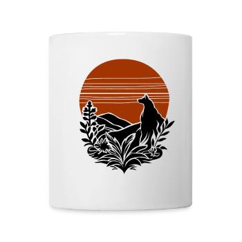 vintage wolf - Tasse - Weiß - Vorne