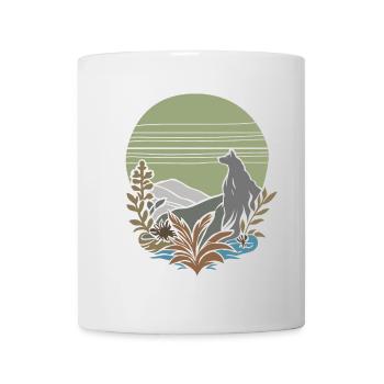 vintage wolf - Tasse - Weiß - Vorne
