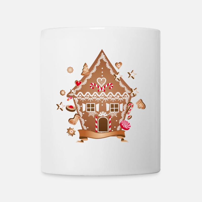 Maison de biscuits et pain d’épices pour Noël - Mug blanc - blanc