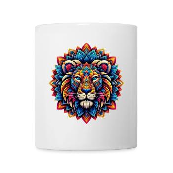 Löwe mit Mandalas verziert - Tasse - Weiß - Vorne