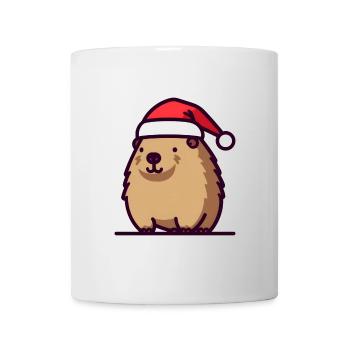 Süßes Weihnachts-Capybara mit Nikolausmütze - Tasse - Weiß - Vorne