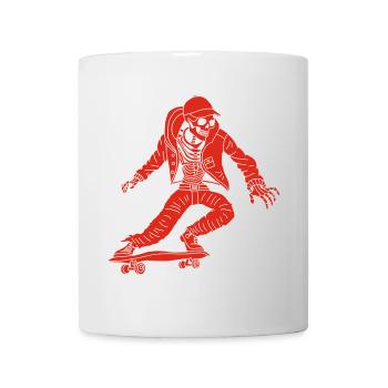 Red Skeleton on Skateboard - Mug - white - Front