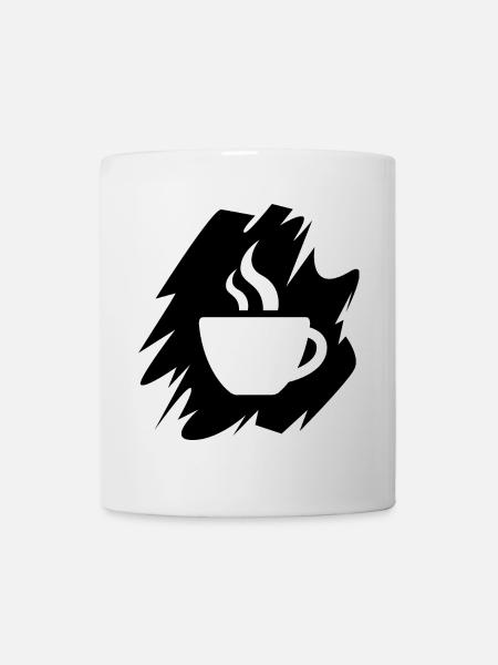 Kaffee Pinselstrich Logo Cafe Restaurant Tasse - Tasse - Weiß