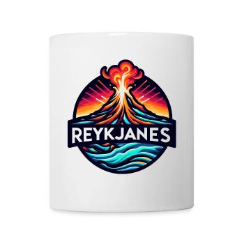 Ausbruch des Vulkans Reykjanes in Island. Vulkan - Tasse - Weiß - Vorne