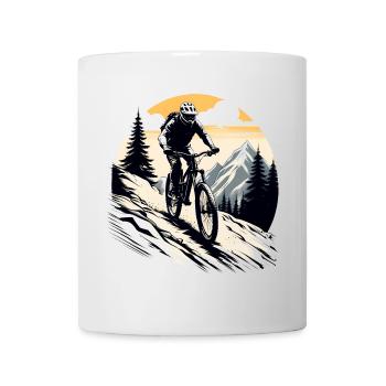 vététiste, vélo, montagnes, de plein air, sport - Mug blanc - blanc - Devant