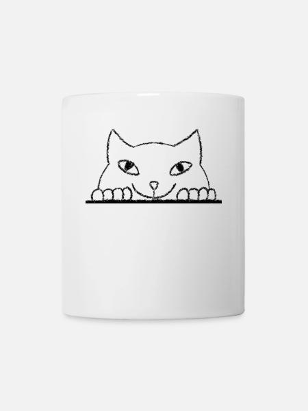 Fatcat Olli is curious - Mug - white
