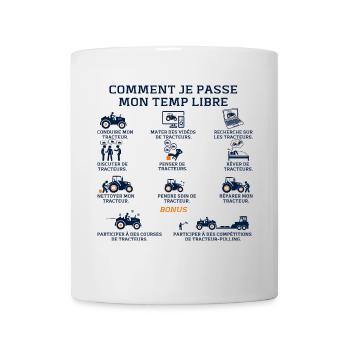 Tracteur Humour Agriculteur Paysan Fermier bleu - Mug blanc - blanc - Devant