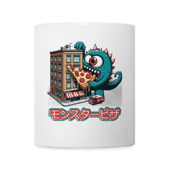 Pizza Monstre Drôle - Mug blanc - blanc - Devant