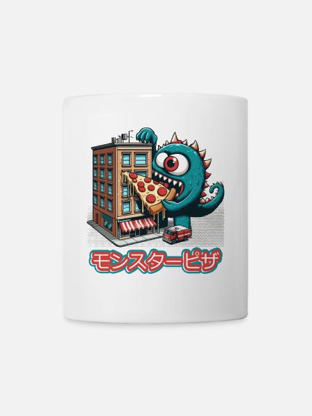 Pizza Monster Funny - Mug - white