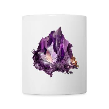 Luminous Violet Amethyst Crystal Motif - Mug - white - Front