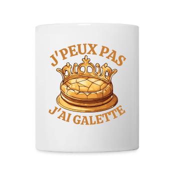 galette, galette des rois, épiphanie - Mug blanc - blanc - Devant