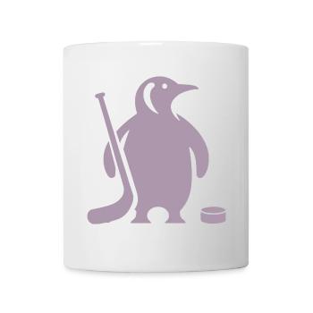 Minimalistische Pinguin Eishockey Silhouette - Tasse - Weiß - Vorne