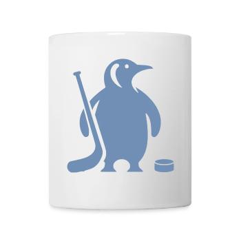 Minimalistische Pinguin Eishockey Silhouette - Tasse - Weiß - Vorne