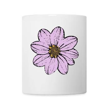 Blume Blüte pastell violett flieder - Tasse - Weiß - Vorne