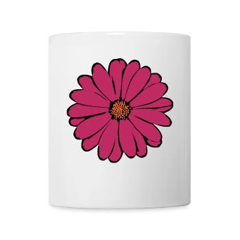 Blume Blüte rot violett - Tasse - Weiß - Vorne
