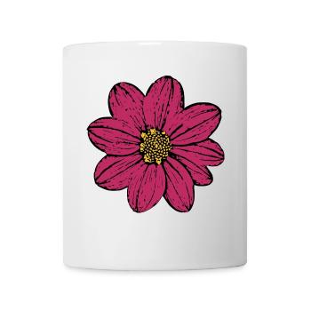 fleur, fleur, rouge, rose, violet - Mug blanc - blanc - Devant