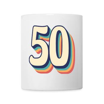 Vintage Retro T Shirt Number 50 Fify - Mug - white - Front
