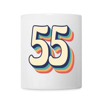 Vintage Retro T-Shirt Number 55 Fifty Five - Mug - white - Front