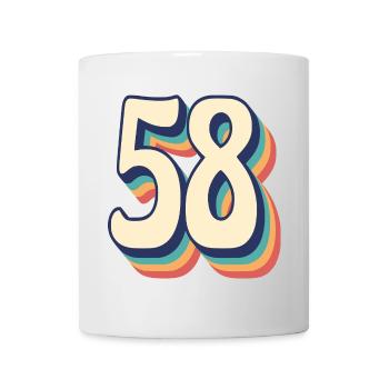 Vintage Retro T-Shirt Number 58 Fifty Eight - Mug - white - Front