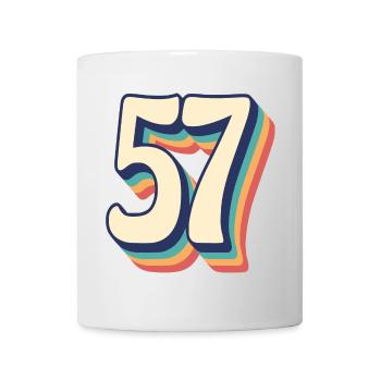 Vintage Retro T-Shirt Number 57 Fifty Seven - Mug - white - Front