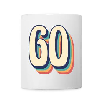 Vintage Retro T-Shirt Nummer 60 Sixty - Tasse - Weiß - Vorne
