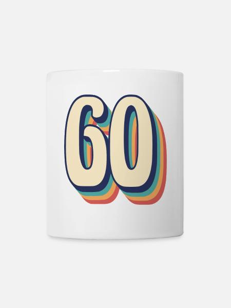 T-Shirt rétro Vintage numéro 60 soixante - Mug blanc - blanc