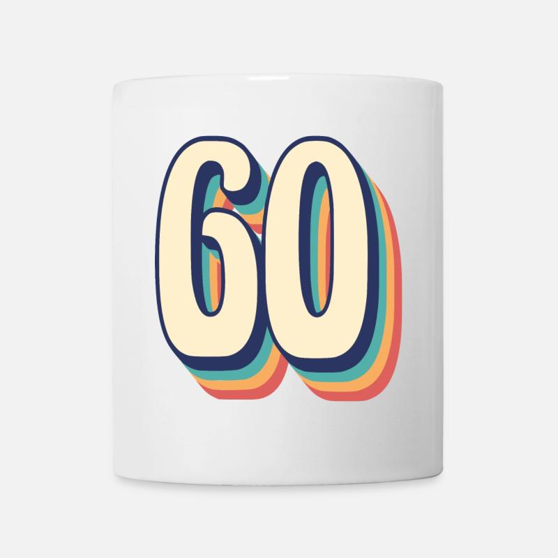 T-Shirt rétro Vintage numéro 60 soixante - Mug blanc - blanc