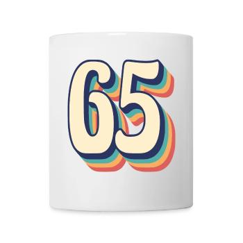 Vintage Retro T-Shirt Number 65 Sixty Five - Mug - white - Front