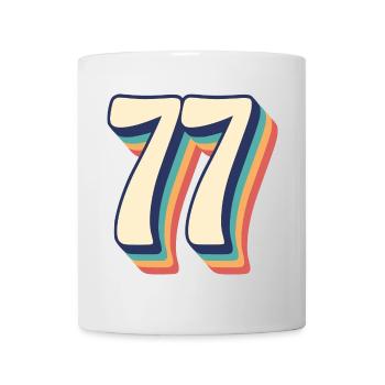 T-Shirt rétro Vintage numéro 77 soixante-dix-sept - Mug blanc - blanc - Devant