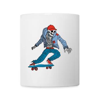 Skeleton on a skateboard - Mug - white - Front