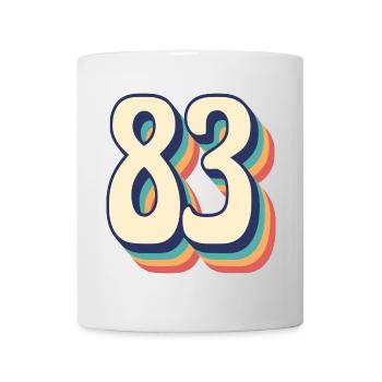 T-Shirt rétro Vintage numéro 83 quatre-vingt-trois - Mug blanc - blanc - Devant