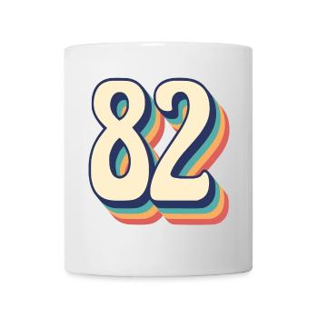 T-Shirt rétro Vintage numéro 82 quatre-vingt-deux - Mug blanc - blanc - Devant
