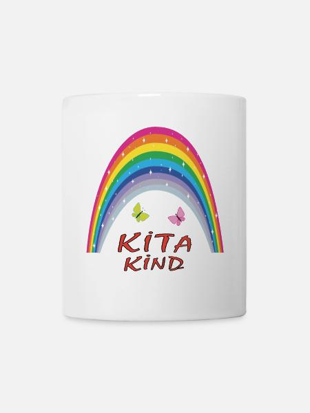 Kita Kindergarten Regenbogen Schmetterlinge - Tasse - Weiß