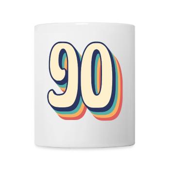 T-Shirt rétro Vintage numéro 90 quatre-vingt-dix - Mug blanc - blanc - Devant