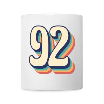 T-Shirt rétro Vintage numéro 92 quatre-vingt-douze - Mug blanc - blanc - Devant