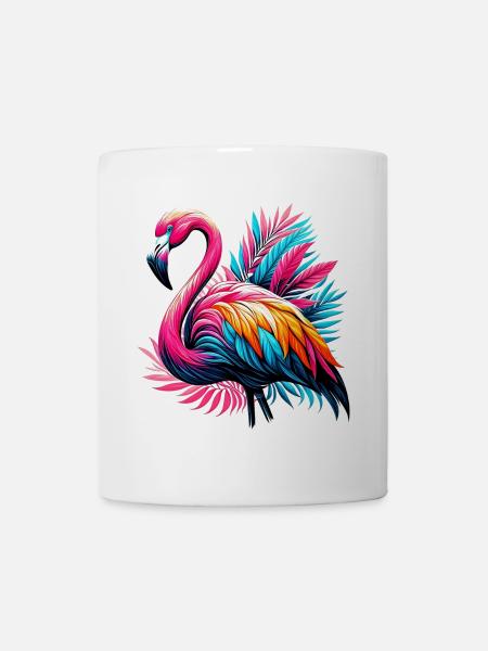 Rosa Flamingo - Tasse - Weiß
