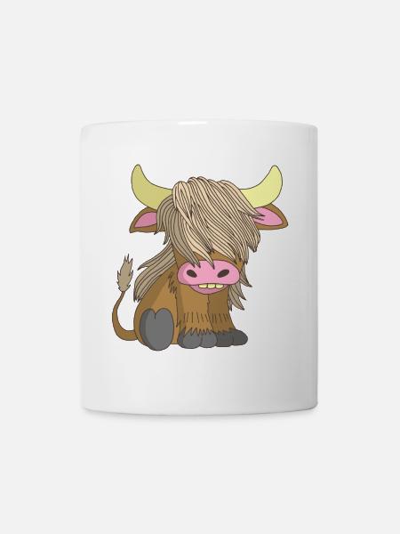 Long-haired cow - Mug - white