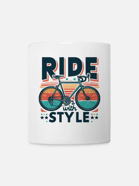Fahren Sie mit Stil Fahrraddesign - Tasse - Weiß