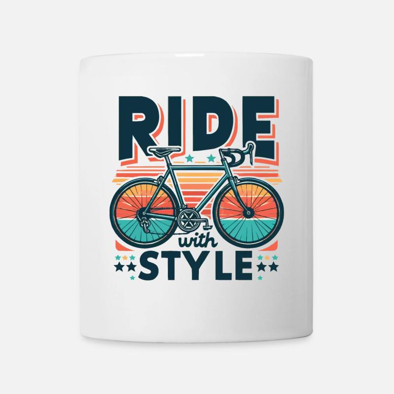 Fahren Sie mit Stil Fahrraddesign - Tasse - Weiß