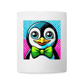 Pinguin mit Fliege Pop Art - Tasse - Weiß - Vorne
