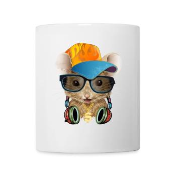 coole Maus mit Basecap,Sonnenbrille und Kopfhörer - Tasse - Weiß - Vorne
