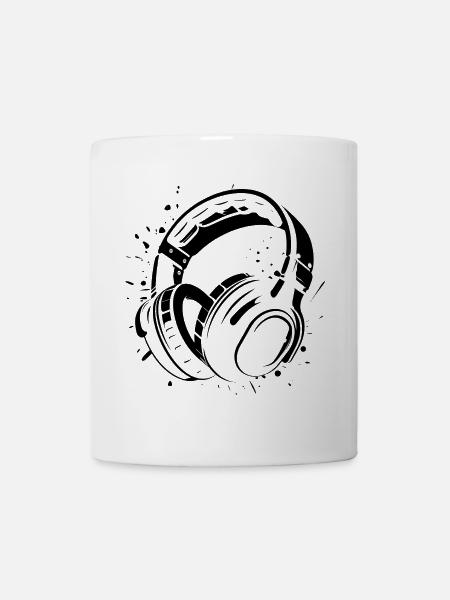 Kopfhörer - Tasse - Weiß
