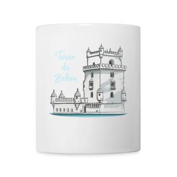 Torre de Belem, Lisbon, Portugal, Hand Drawing - Mug - white - Front