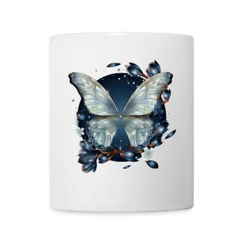 Fantasy butterfly with dark magnolia - Mug - white - Front