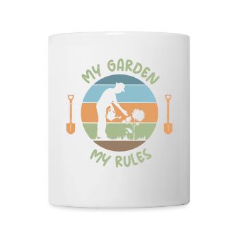 dictons drôles jardinier jardin amour logo rétro - Mug blanc - blanc - Devant