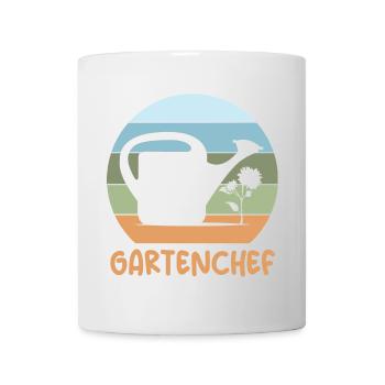 chef de jardin, jardinier, rétro, arrosoir, fleurs, plante - Mug blanc - blanc - Devant