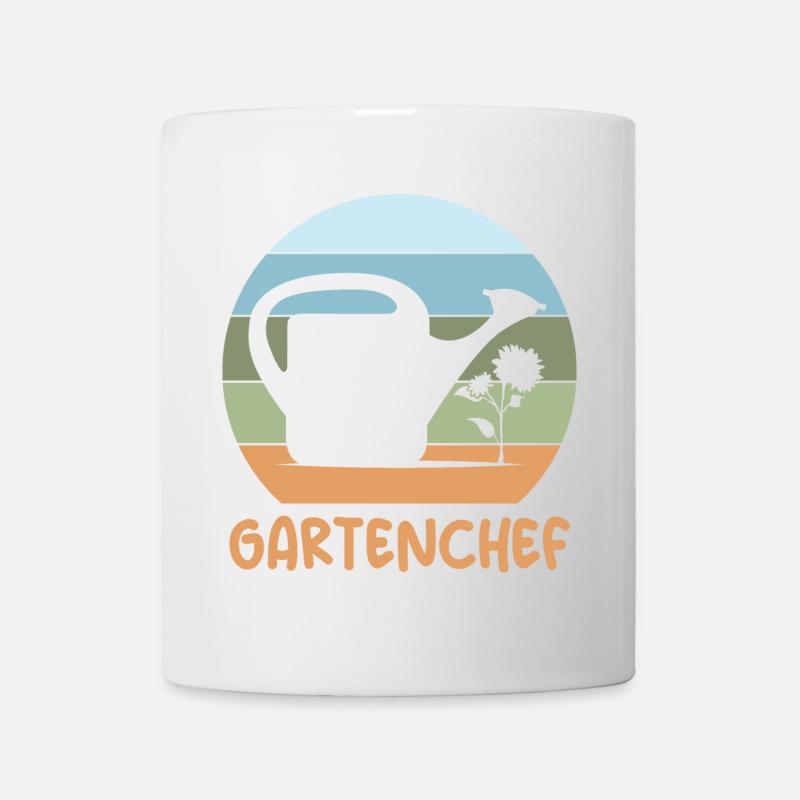 Gartenchef Gärtner retro Gießkanne Blumen Pflanze - Tasse - Weiß